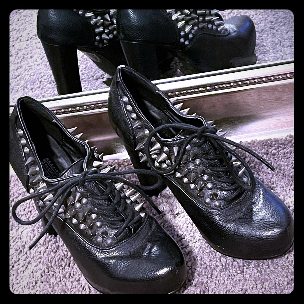 Black Spike Heels